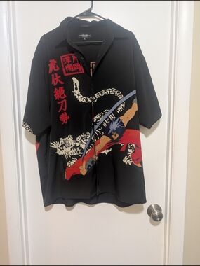 Match One Yukishiro Enishi Shirt Mens XL Black Anime Rurouni Kenshin Y2K Vintage